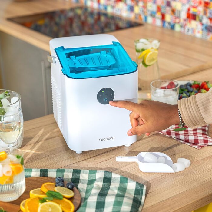 Машина для приготування льоду Cecotec Chillin' Ice 1200 Go, 12 кг/день, 120 Вт, 2 розміри кубиків, швидке заморожування 6-8 хв