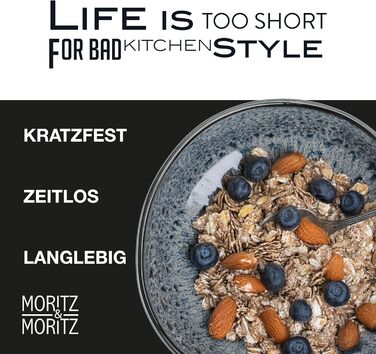 Набір органічних мюслі-мисок Moritz & Moritz (6 шт.), сірий колір, 500 мл, кераміка, сучасний дизайн, стійкі до миття в посудомийній машині