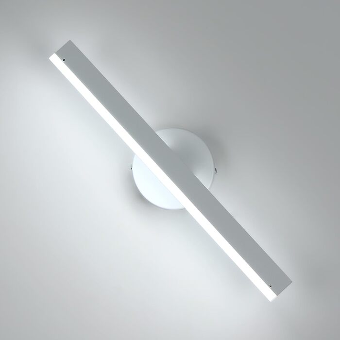 LED дзеркальна лампа Riserva 12W для ванної кімнати, поворотна 300°, чорна, 3000K/6500K