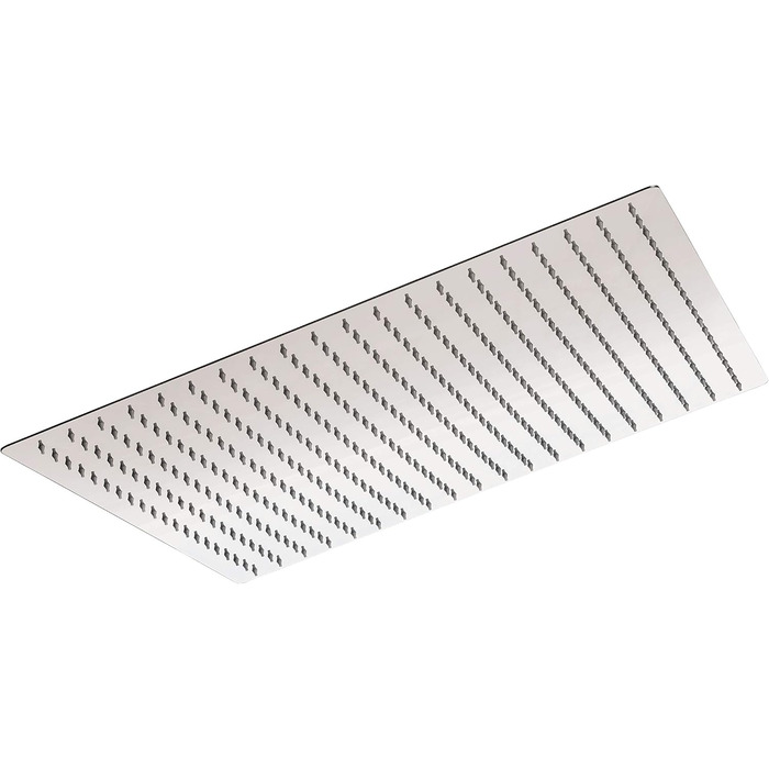 aquaSu® Overhead Shower Offertio with 1 Spray Pattern | Square | Chrome | 50 x 50 cm Spray Plate | with Ball Joint | Anti-Limescale Nozzles | Standard Thread: 1/2 | Wellness Rain Shower | 72278 0