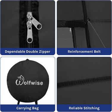Portable Pop-Up Shower Toilet Privacy Tent - Outdoor Camping Toilet & Shower Cabin with Screen & Space for Hiking, Beach, and Travel (Black, L)