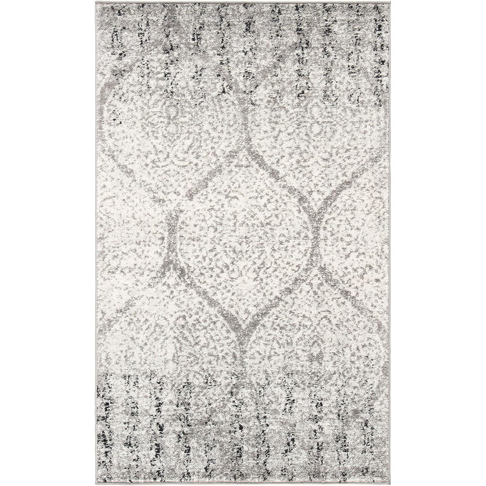 Килим SAFAVIEH Distressed для вітальні, їдальні, спальні - колекція Madison, короткий ворс, 155 x 229 см (сірий та слонова кістка, прямокутний)
