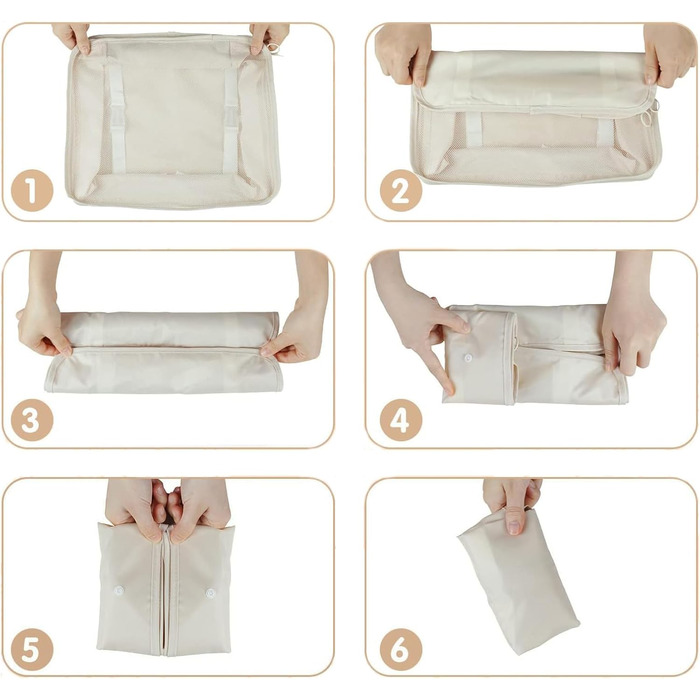 Органайзер для валізи 10 шт. Набір Packing Cubes для одягу, Travel Organizer, Набір кубиків-органайзерів для валізи, рюкзака, ручної поклажі (бежевий)