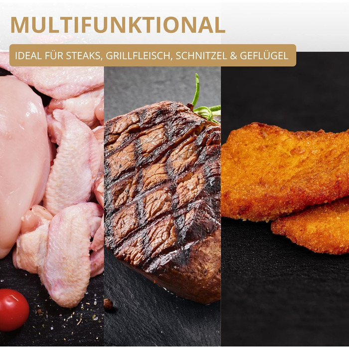 Westmark Steakmaster Black Edition: двосторонній молоток для м'яса та стейкер для приготування стейків, барбекю та грилю. Важкий молоток для м'яса, антрацитового кольору.