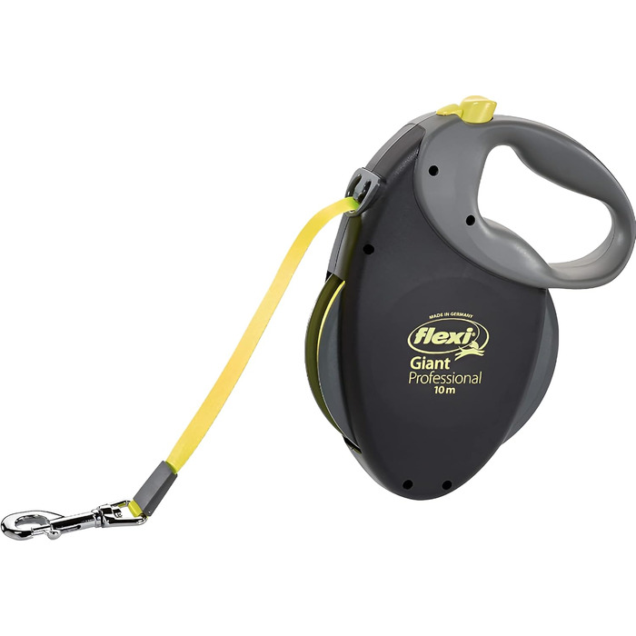 Flexi Giant L: рулетка для собак великих порід до 50 кг, 8 м, чорний/неоновий жовтий