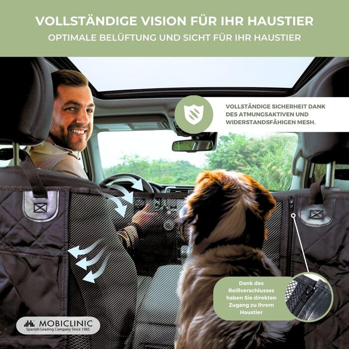 Автокрісло для собак Mobiclinic® Sammy: універсальний, антиковзкий, водонепроникний, з кишенями та регульованими ременями