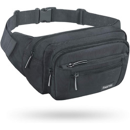 Поясна сумка FREETOO для чоловіків та жінок з 6 кишенями на блискавці – водонепроникна, для прогулянок з собаками, бігу, походів, подорожей та відпочинку (Сірий)