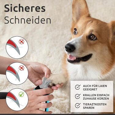 Професійні когтерізки ECENCE для собак та котів з пилочкою - нержавіюча сталь, безпечні та точні