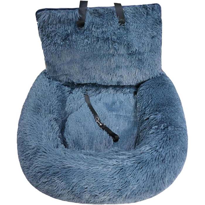 Автокрісло для собак, лежанка для собак у машину, м'яке автокрісло для собак з ременем безпеки, переноска для тварин, авто лежанка для собак, автокрісло для маленьких, середніх та великих собак, сірий колір, розмір M