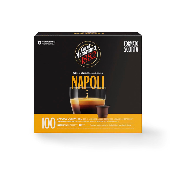 Кавові капсули Caffè Vergnano 1882 Napoli, сумісні з Nespresso, 100 шт