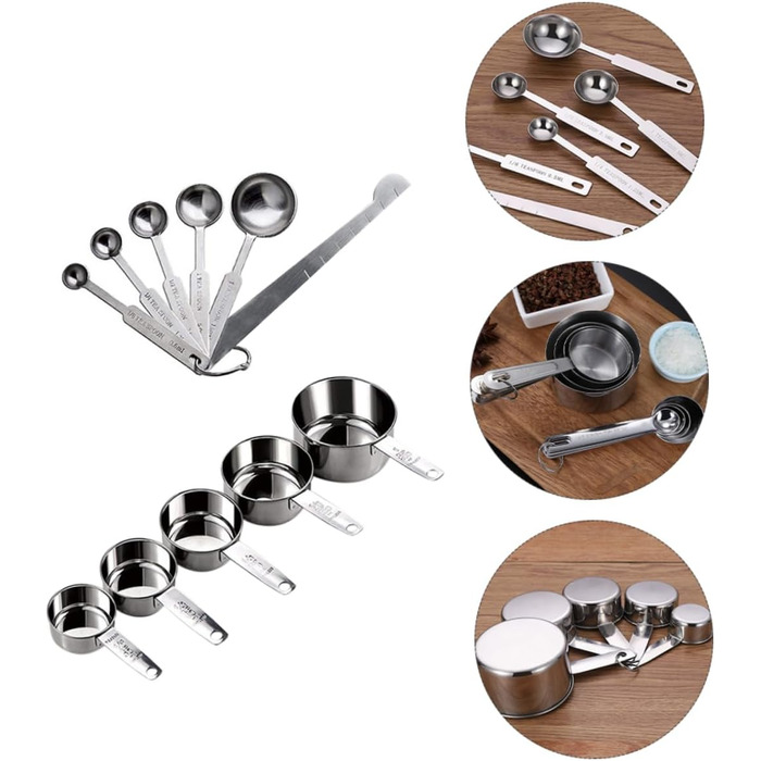 DECHOUS 12-Piece Measuring Spoon Set for Baking - Stainless Steel, Graduated Kitchen Cups, Spoons for Easy Measuring