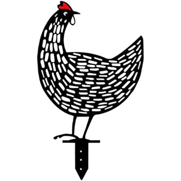 Alnicov 5-Piece Metal Chicken Farm Art Hollow Out Rooster Animal Shape Decor for Outdoor for Lawns, Gardens, Backyards Decoration Ornament