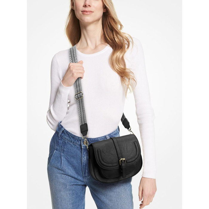 Сумка жіноча AFKOMST через плече, чорна, зі шкірозамінника PU, з регульованим знімним ремінцем