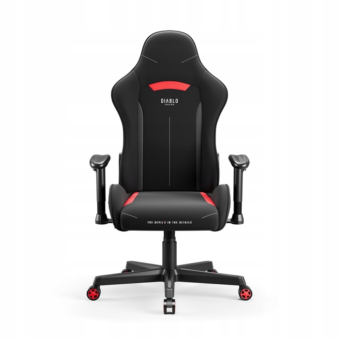 Ігрове крісло Diablo Chairs X-ST4RTER, чорна тканина, чорно-червоне
