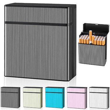 Металеве тютюнопакувальник для 40 сигарет, великий, з магнітною кришкою, чорний