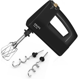 Krups 3Mix 7000 Hand Mixer 60 Years Special Edition, 500 Watt, Stainless Steel Dough and Whisk Hooks, Long Power Cord, Accessory Bag, F6085811, Black/Copper 3 Mix 7000 F60858