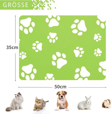 Підкладка під годівницю для котів JanYoo 50x35 см, водовідштовхувальна, антиковзаюча, сіра