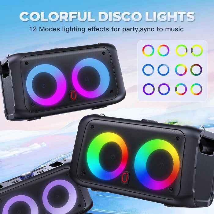 Караоке-машина JYX з 2 бездротовими мікрофонами, портативна Bluetooth-колонка для дорослих та дітей, PA-система, підтримка TF-карт/USB, AUX-вхід, TWS, модель T22T