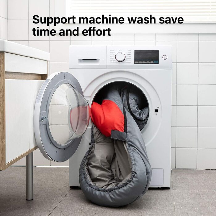 Сплячий мішок BISINNA 4 сезони, 1.9 кг, водонепроникний, для дорослих, чоловіків та жінок, кемпінг, піші прогулянки, сірий колір