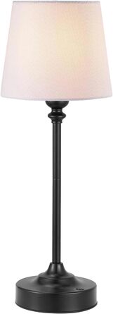 LED настільна лампа бездротова з торшером з льону, торшер для спальні, їдальні, вітальні, з USB-C, регулювання яскравості, 40см, мідь