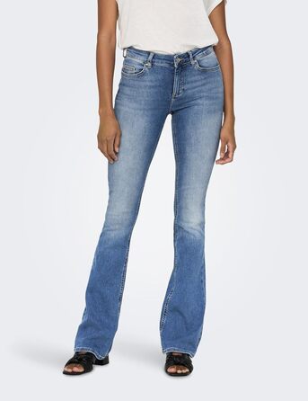 Джинси жіночі кльош ONLBLUSH середньої посадки, світло-блакитний денім, розмір L/32L