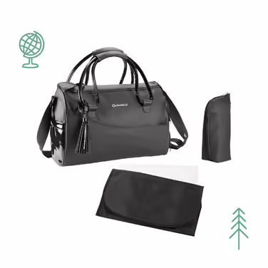 Badabulle Glossy Diaper Bag, Black