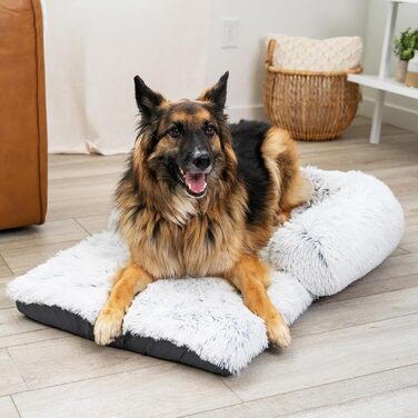 Круглий лежак для тварин Best Friends by Sheri Calming Donut Lux - штучне хутро, 58x58 см, сірий (з валиком для шиї)