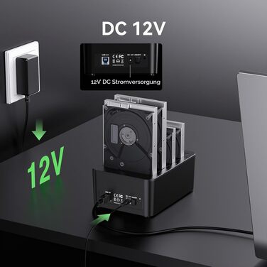 Док-станція для жорстких дисків CENMATE на 3 слоти для 2.5/3.5