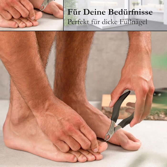 Набір для догляду за нігтями ROBBX® Profi: кусачки для товстих нігтів, зручна ручка, шкіряний етикет, ножиці для нігтів