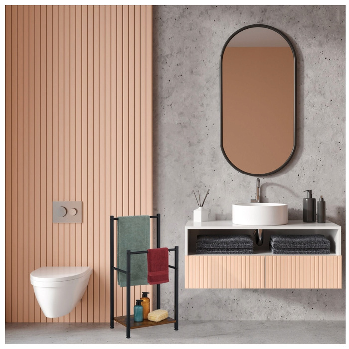 Рушниківець з двома перекладинами та полицею для рушників у ванну кімнату