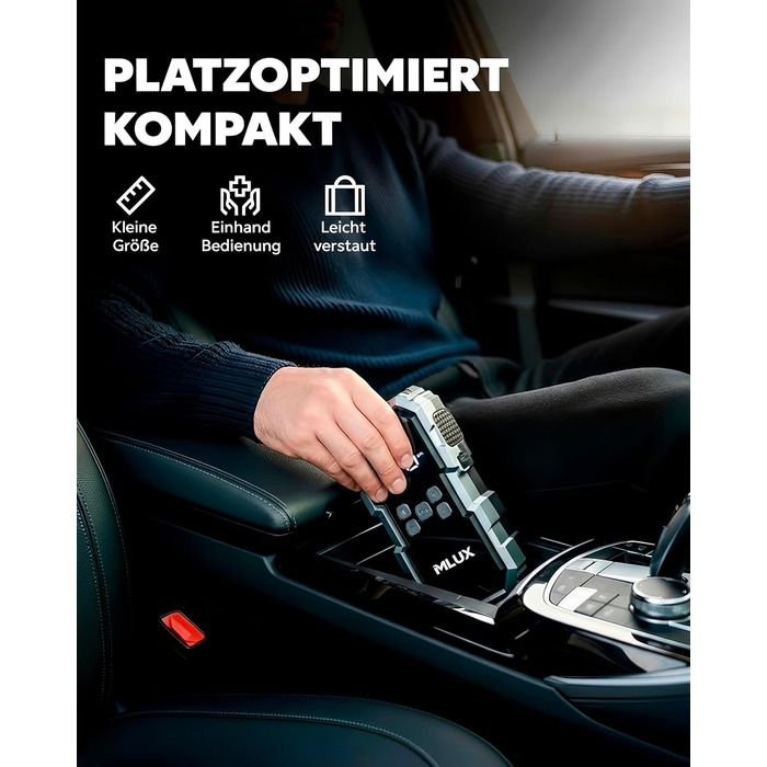 Пусковий пристрій (бустер) для авто Starthilfe 6000A 26800mAh з компресором 150 PSI, Powerbank для бензинових та дизельних двигунів, LED-ліхтарем