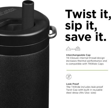 Klean Kanteen TKWide 340 g (with twist cap) – Black