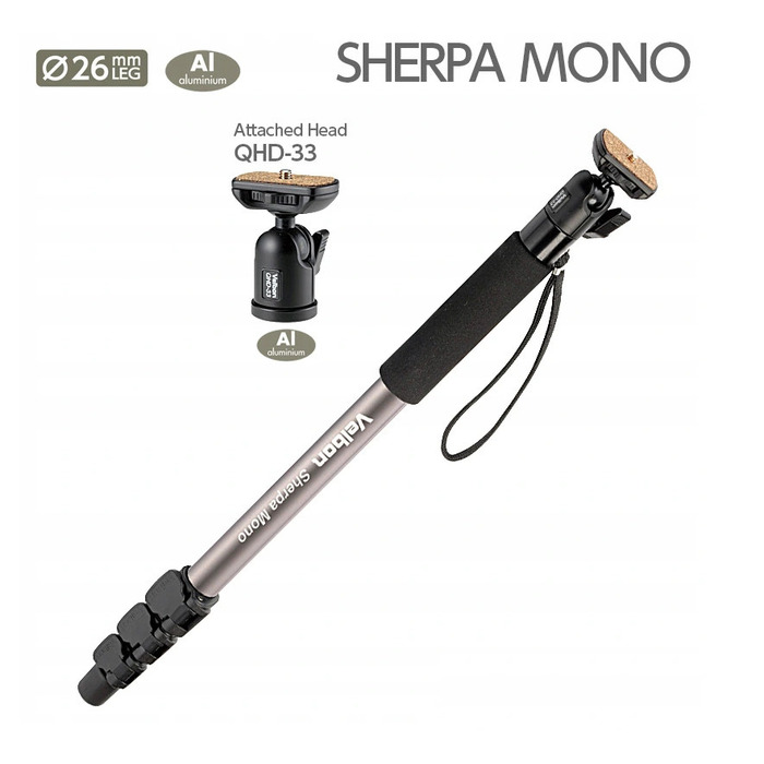 Монопод Velbon SHERPA, 166,5 см, сріблястий