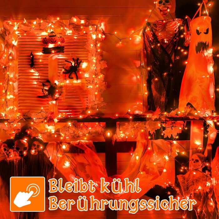 Ланцюжок прикрас Ollny з 150 LED, 15 метрів, тепле біле світло, 8 режимів, таймер, IP44, для дому та саду, вечірки, Різдва (зелений кабель)