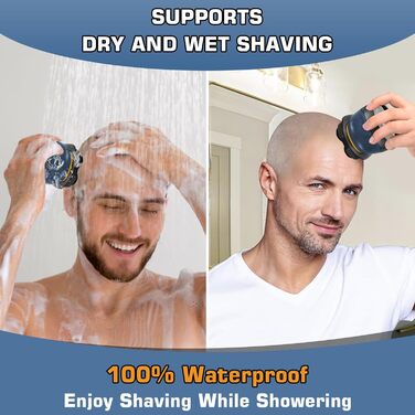 Електричний гострою машинка для гоління голови чоловіча Glatzen Rasierer з 6 рухомими лезами, Skull Shaver, миється
