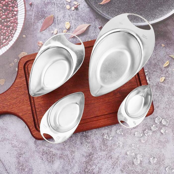 EVTSCAN Measuring Cups, 4-Piece Set, Stainless Steel Measuring Spoons, Measuring Cups Kitchen Cooking Utensil for Bakery Home