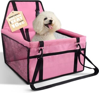 Автокрісло для собак: стабільне, дихаюче, з тканини Оксфорд, для маленьких та середніх собак, рожеве