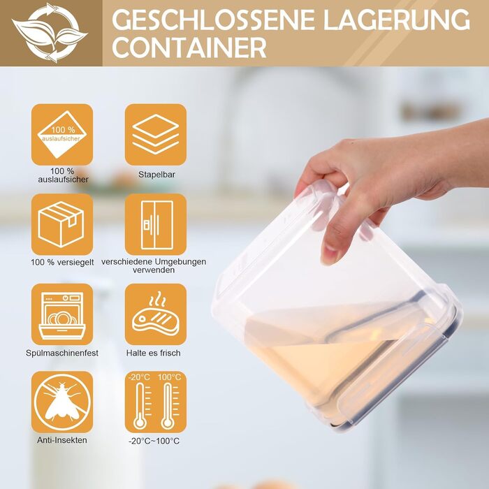 Набори контейнерів для зберігання Caliyo з кришкою, 24 шт. - герметичні контейнери для продуктів, кухонні бокси-органайзери, BPA Free