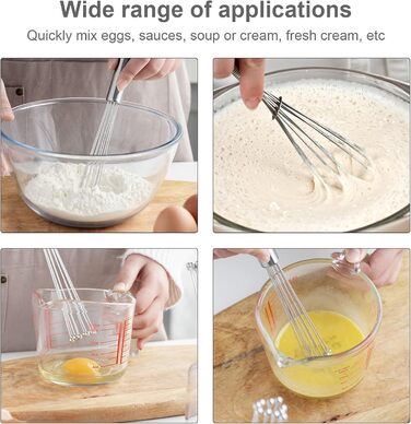Набір міксерів-венчиків зі сталі (2 шт.) для кухні - ідеально для приготування, змішування та збивання