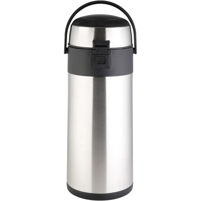 axentia Airpot in Silver, Stainless Steel Pump Dispenser, Capacity: approx. 5 L, 19 x 19 x 45 cm