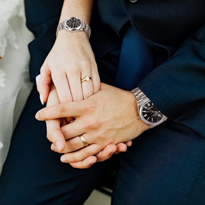 Годинник чоловічий BUREI - елегантний кварцовий годинник з нержавіючої сталі (чорний/сріблястий)