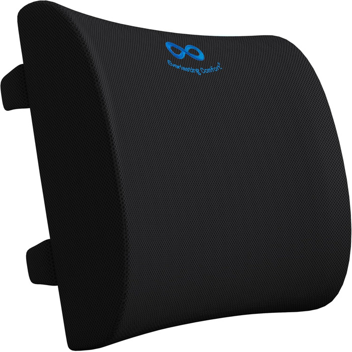 Набір подушок для сидіння та спини Everlasting Comfort – з Memory Foam та гелевою інфузією. Ергономічні подушки для офісного крісла, авто та геймінгу. Нековзкі, дихаючі та пранні (2. Оригінальна спинна подушка (Чорний))