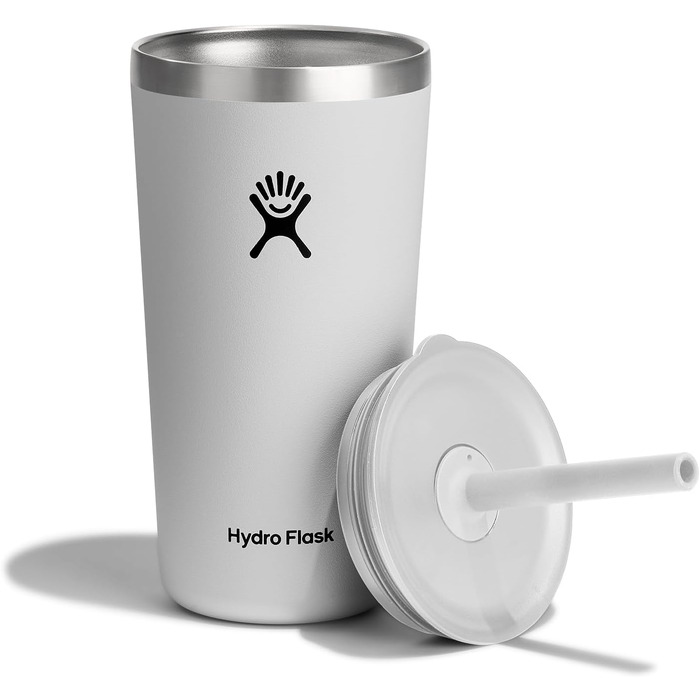 Термостакан Hydro Flask Travel Tumbler 1180 мл (40 Oz) з кришкою та трубою, нержавіюча сталь, вакуумна ізоляція, білий
