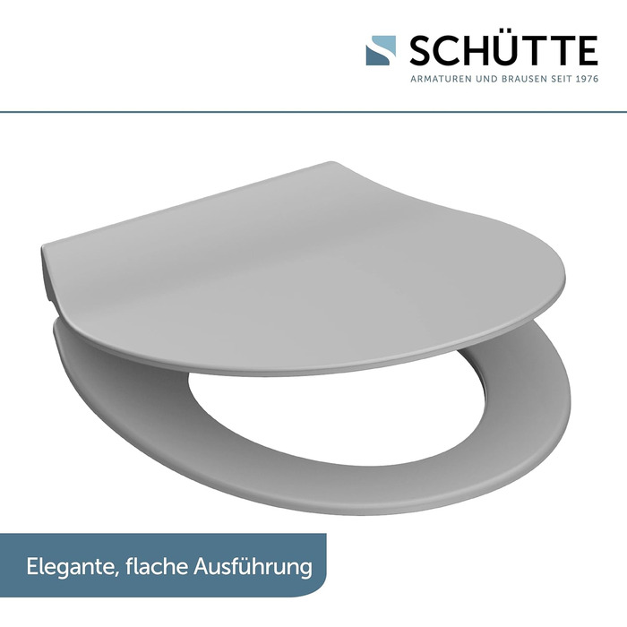 Слім сидіння для унітаза SCHÜTTE з мікроліфтом (Duroplast), швидкознімна кришка, витримує до 175 кг, чорний (сірий)
