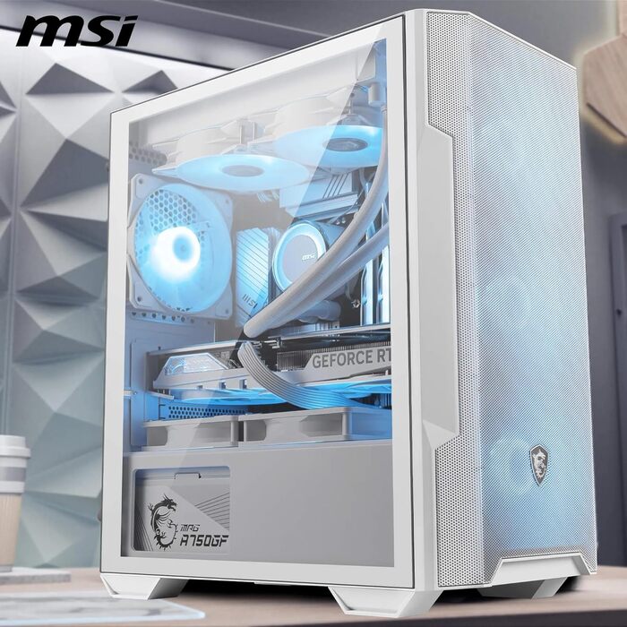Корпус ПК MSI MAG Forge M100R White - Mid-Tower, ATX, підтримка RTX 40, ARGB, магнітні фільтри, загартоване скло