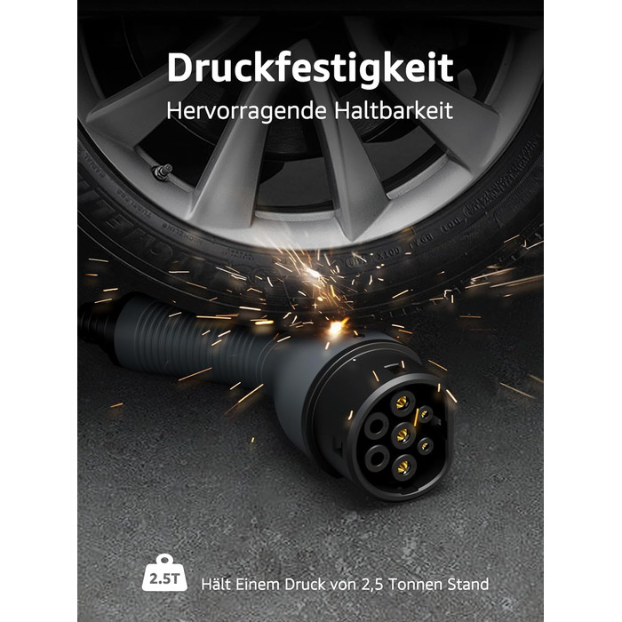 Кабель зарядки для електромобіля Bokman Typ 2, 11 кВт, 16A, 3 фази, 5 метрів, з сумкою та мікрофіброю