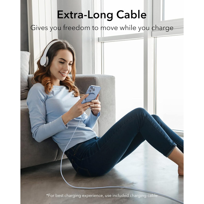 Бездротовий зарядний пристрій ESR MagSafe з підставкою для iPhone 17/16/16 Pro/16 Pro Max/15/14/13, AirPods 4/3/2 Pro, білий (без адаптера живлення)