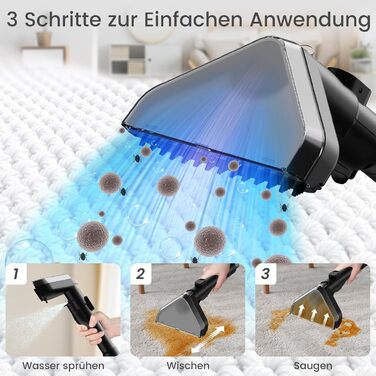 Накладний пилосос для м'яких меблів та килимів - 17kPa, 600W, з набором насадок