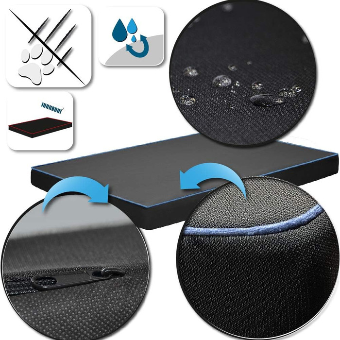 FORTISLINE Dog Mat Dog Bed OAHU Plus 2 Sizes 4 Colors (XL - 120x80x8cm, ) (L - 90x60x8cm, Blue)