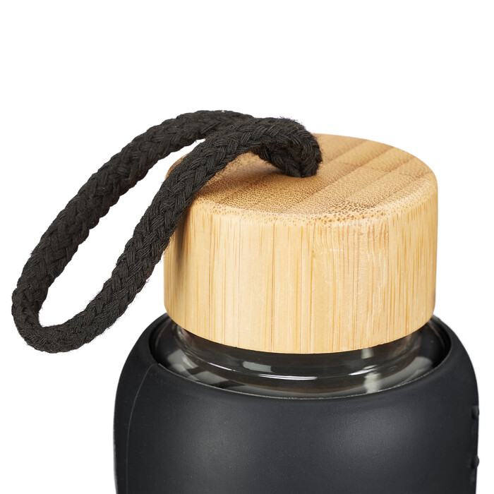 Relaxdays Glass Bottle with Bamboo Lid 550ml